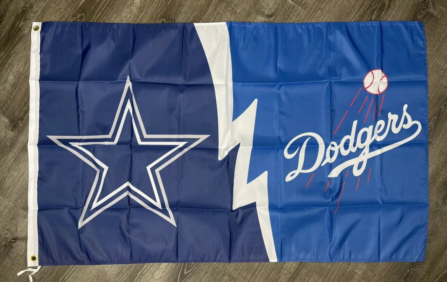 Dallas Cowboys vs Los Angeles Dodgers House Divided Flag 3x5ft Banner New by flagsjustdoit