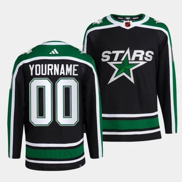 Dallas Stars Active Player Custom 2022 Black Reverse Retro 2.0 Stitched Jersey by Hockey David