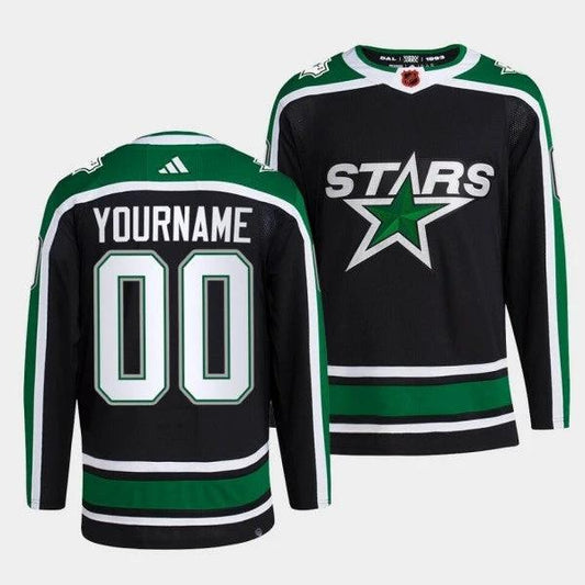 Dallas Stars Active Player Custom 2022 Black Reverse Retro 2.0 Stitched Jersey by Hockey David