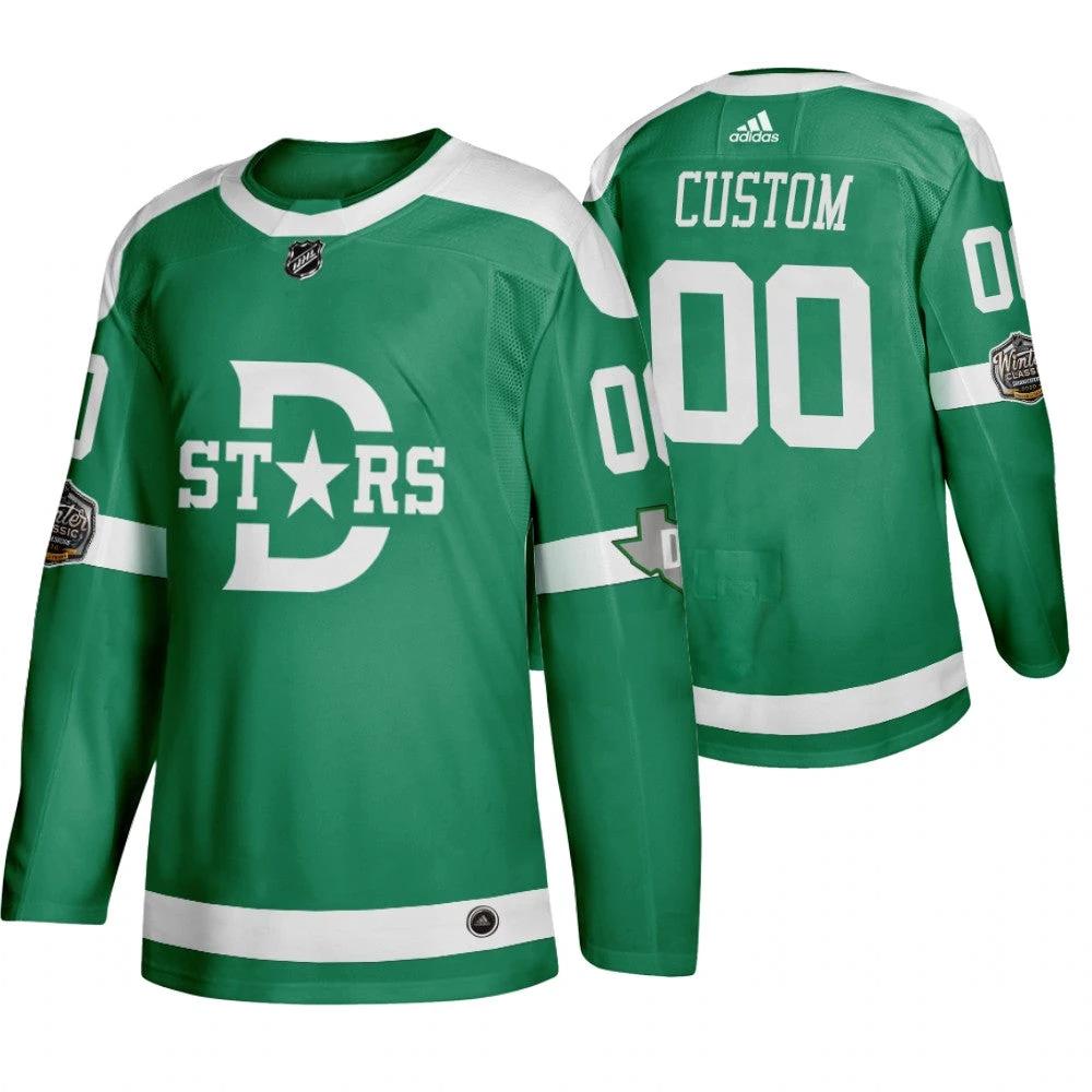 Dallas Stars Custom Green 2020 Winter Classic Retro NHL Jersey by Hockey David