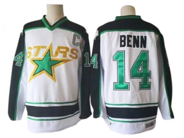 Dallas Stars #14 Jamie Benn White 1990's Vintage CCM Jersey by Hockey David
