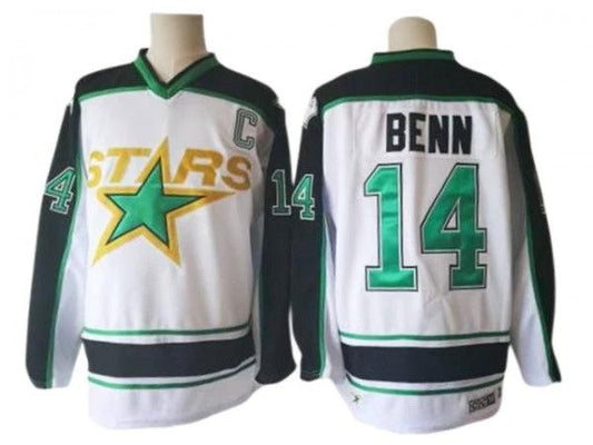 Dallas Stars #14 Jamie Benn White 1990's Vintage CCM Jersey by Hockey David