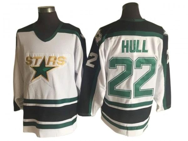 Dallas Stars #22 Brett Hull White 1990's Vintage CCM Jersey by Hockey David