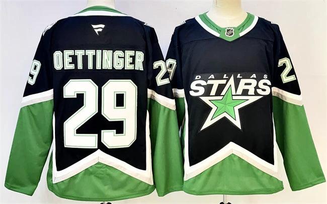 Dallas Stars #29 Jake Oettinger Black 2025-26 Alternate Stitched Hockey Jersey by Hockey David