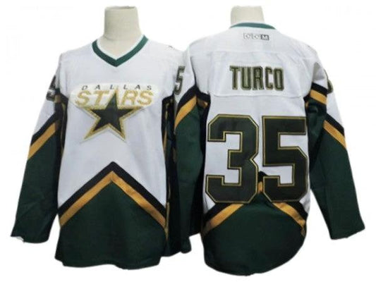 Dallas Stars #35 Marty Turco White 2000's Vintage CCM Jersey by Hockey David
