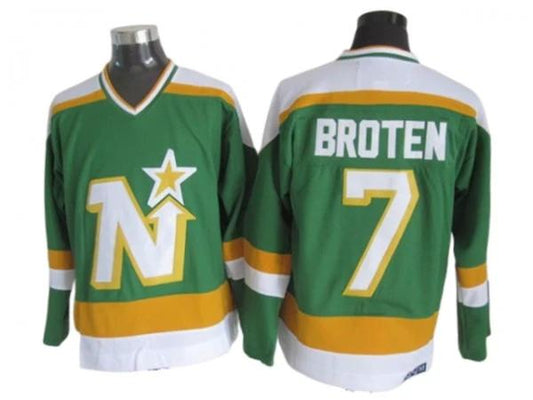 Dallas Stars #7 Neal Broten 1980's Vintage CCM Jersey - Green by Hockey David