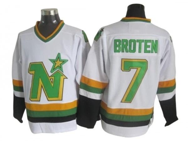Dallas Stars #7 Neal Broten 1980's Vintage CCM Jersey - White by Hockey David