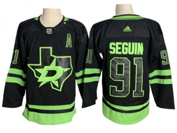Dallas Stars #91 Tyler Seguin Black Alternate Jersey by Hockey David