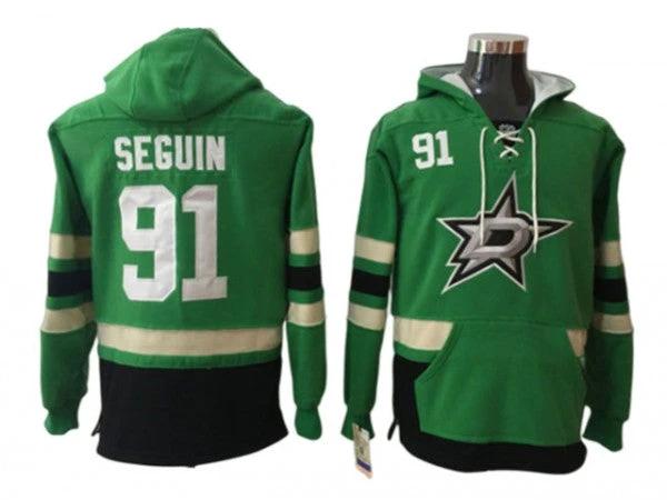 Dallas Stars #91 Tyler Seguin Green Hoodie by Hockey David