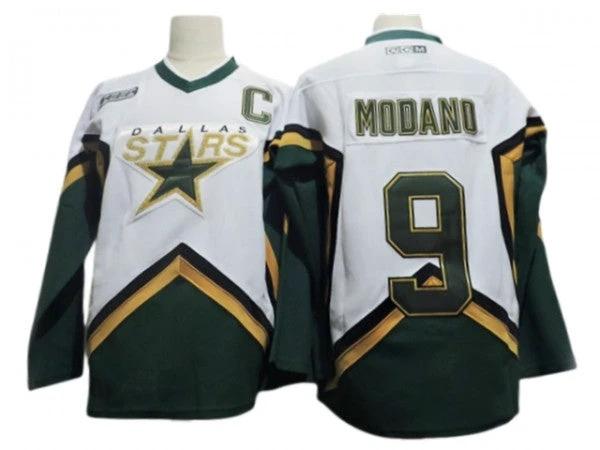 Dallas Stars #9 Mike Modano 2000's Vintage CCM Jersey - White by Hockey David