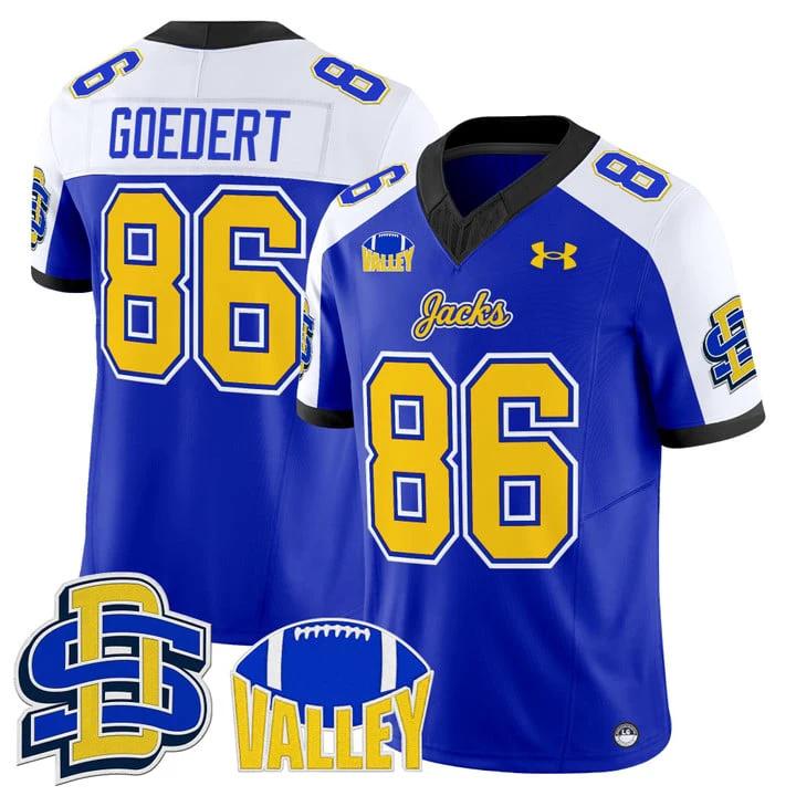Dallas Goedert Jersey #86 South Dakota State Jackrabbits 2025 Stitched by My Store NCAA Football Jerseys