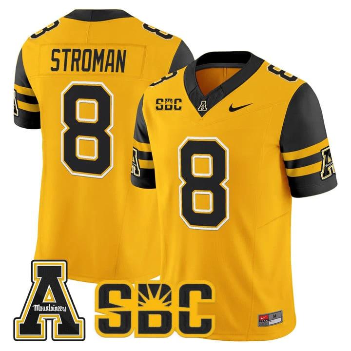 Dalton Stroman Jersey #8 App State Mountaineers 2025 Vapor Limited Stitched by My Store NCAA Football Jerseys