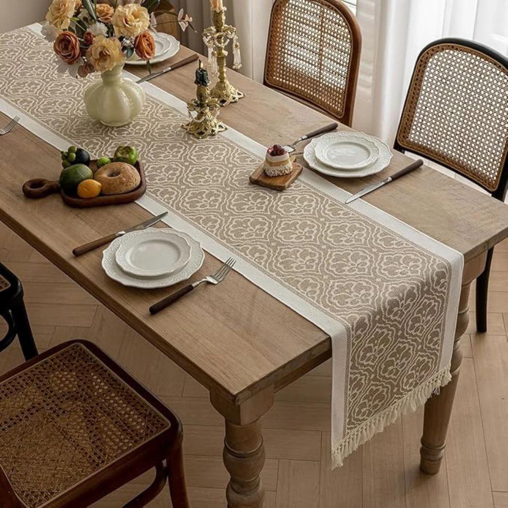 Damask Dune Table Runner by Casa & Beyond