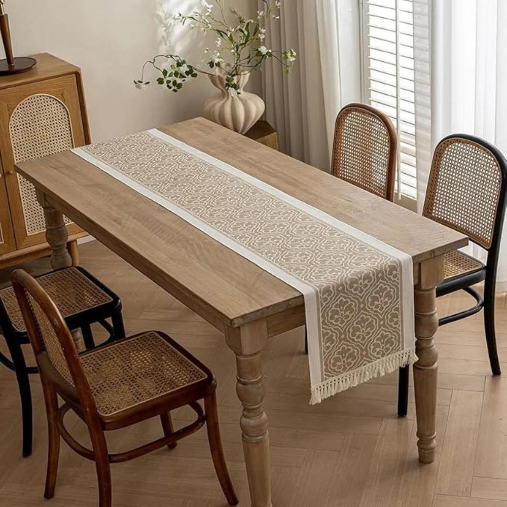 Damask Dune Table Runner by Casa & Beyond