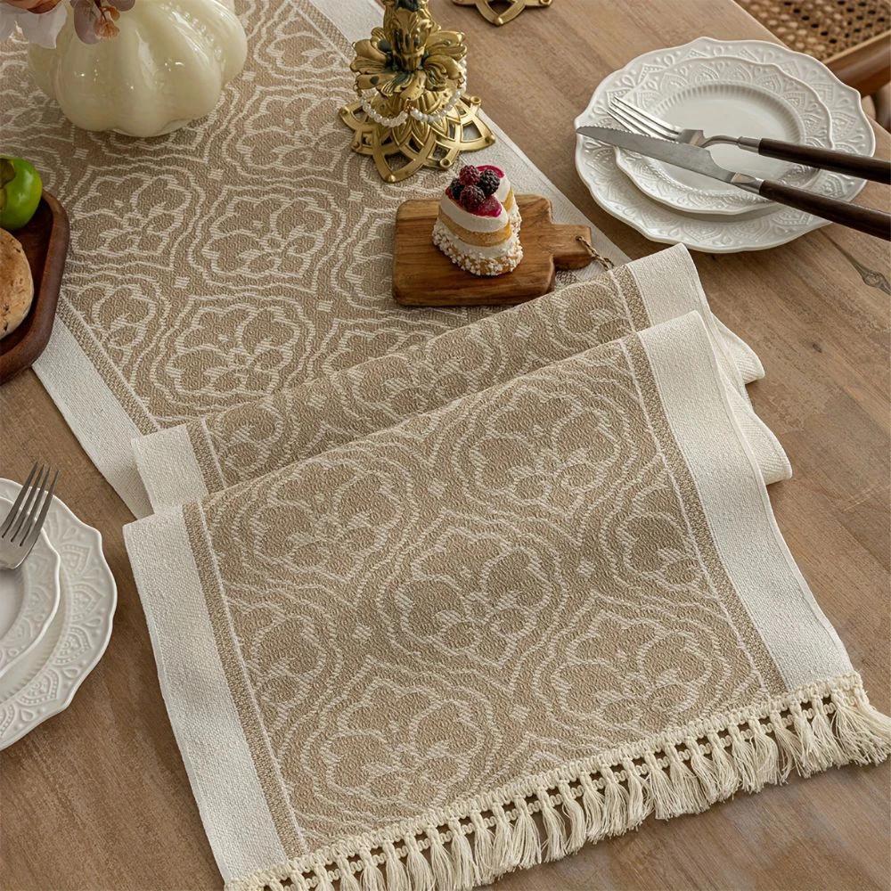 Damask Dune Table Runner by Casa & Beyond
