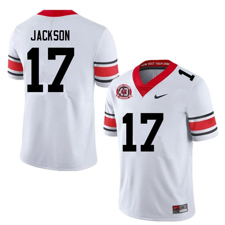 Dan Jackson Jersey #17 Georgia Bulldogs College Football White 40th Anniversary by My Store