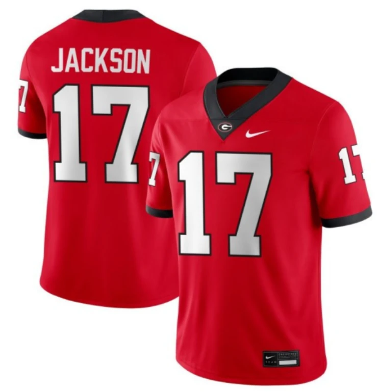 Dan Jackson Jersey #17 Georgia Bulldogs NCAA College Football Stitched Red by My Store