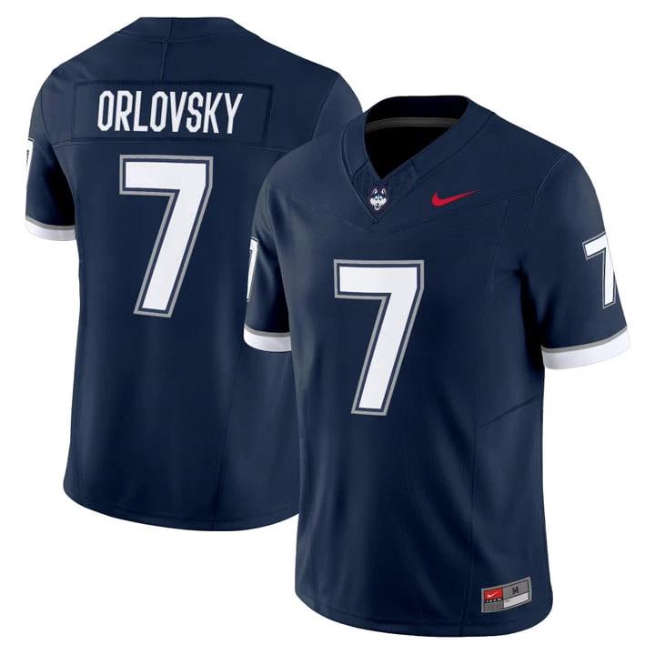 Dan Orlovsky Jersey #7 UConn Huskies 2025 Vapor Limited Stitched by My Store NCAA Football Jerseys