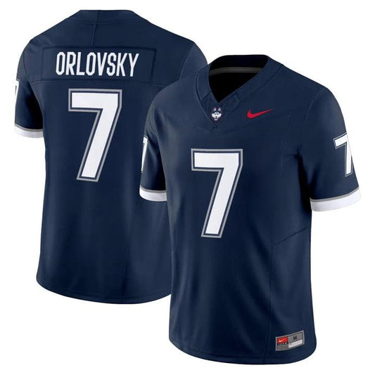 Dan Orlovsky Jersey #7 UConn Huskies 2025 Vapor Limited Stitched by My Store NCAA Football Jerseys