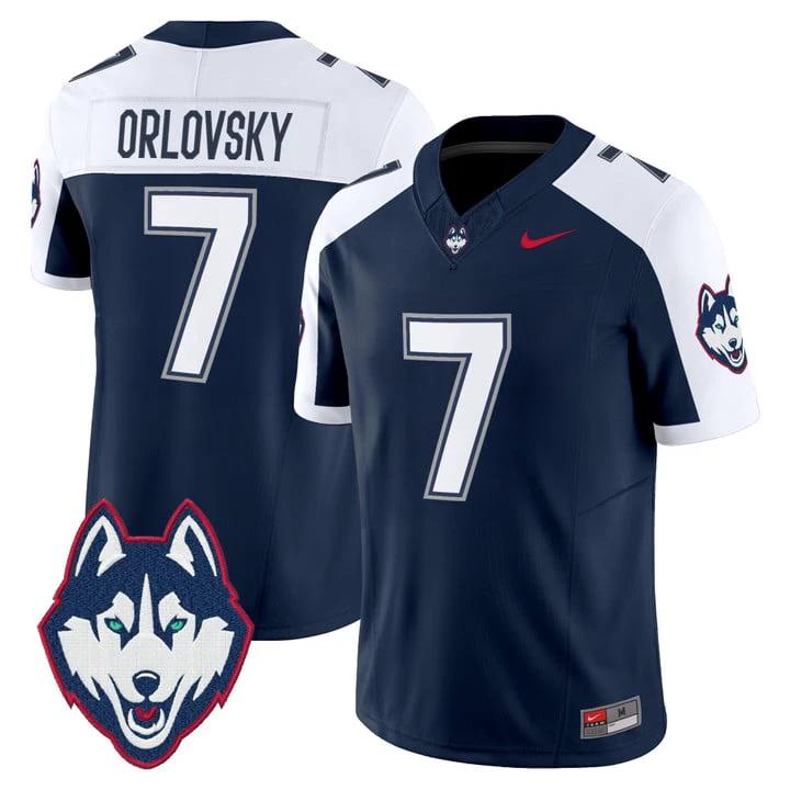 Dan Orlovsky Jersey #7 UConn Huskies 2025 Vapor Limited Stitched by My Store NCAA Football Jerseys