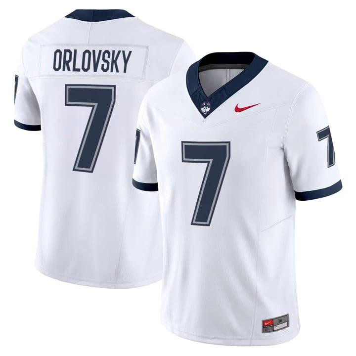 Dan Orlovsky Jersey #7 UConn Huskies 2025 Vapor Limited Stitched by My Store NCAA Football Jerseys