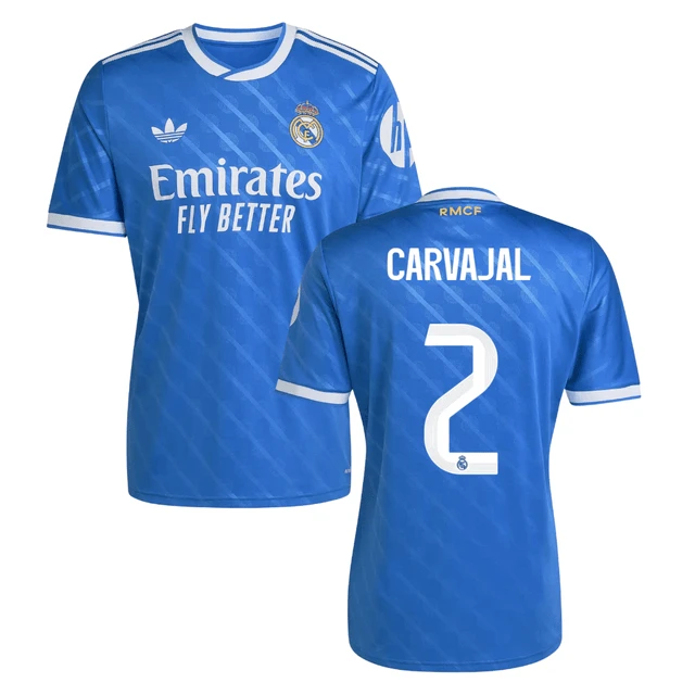 Dani Carvajal #2 Real Madrid 2025-26 Third Match Jersey – Blue by Soccer Jersey