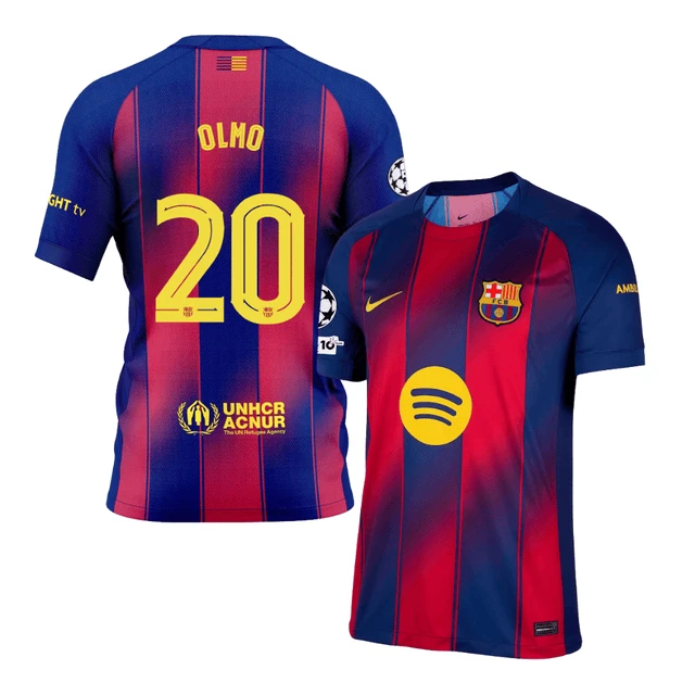 Dani Olmo 20 Barcelona 2025-26 Home Jersey – Scarlet by Soccer Jersey