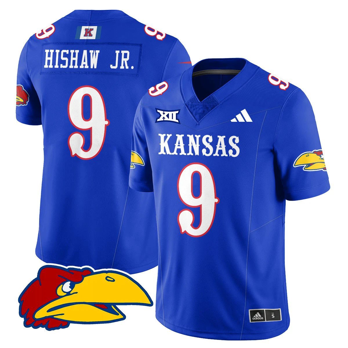 Daniel Hishaw Jr Jersey #9 Kansas Jayhawks Football 2025 Limited Stitched Royal by My Store NCAA Football Jerseys