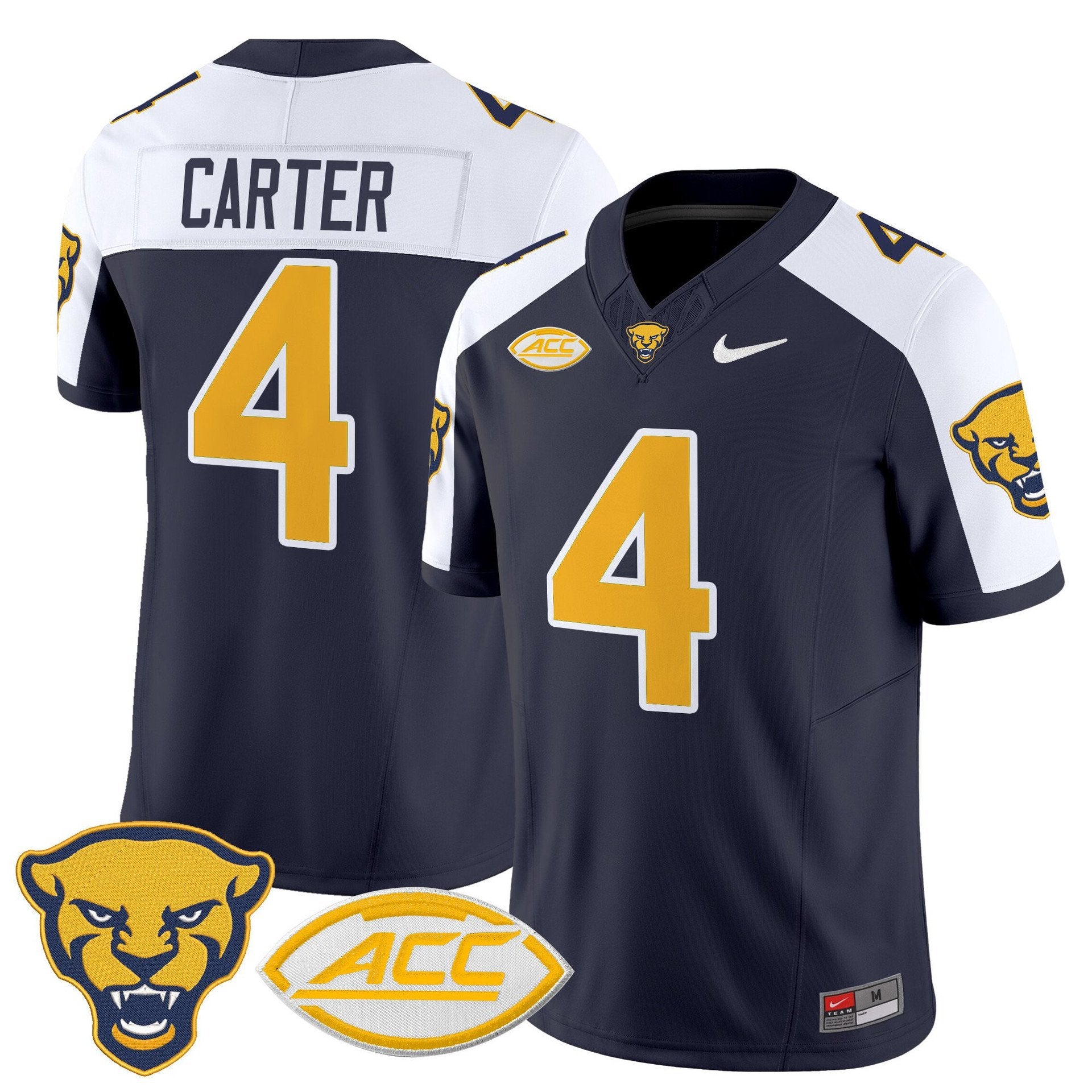 Daniel Carter Jersey #4 Pittsburgh Panthers 2025 Limited Stitched by My Store NCAA Football Jerseys