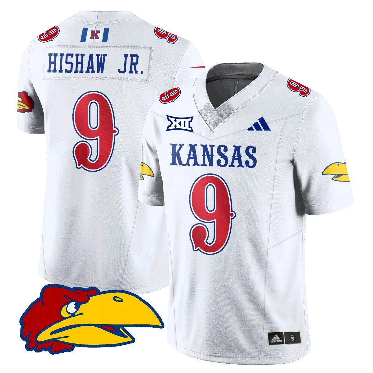 Daniel Hishaw Jr Jersey #9 Kansas Jayhawks Football 2025 Limited Stitched by My Store NCAA Football Jerseys