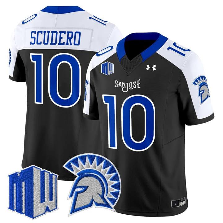 Danny Scudero Jersey #10 San José State Spartans 2025 Limited Stitched by My Store NCAA Football Jerseys