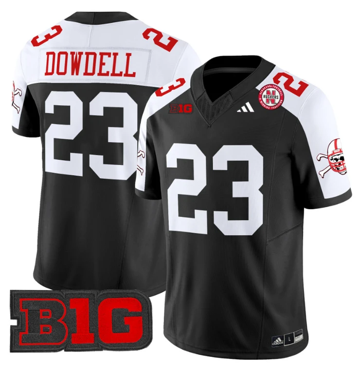 Dante Dowdell Jersey #23 Nebraska Cornhuskers 2024 Vapor V2 Football Black Alternate by My Store