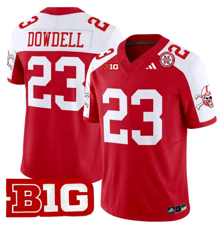 Dante Dowdell Jersey #23 Nebraska Cornhuskers 2024 Vapor V2 Football Red Alternate by My Store