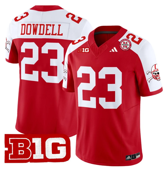 Dante Dowdell Jersey #23 Nebraska Cornhuskers 2024 Vapor V2 Football Red Alternate by My Store