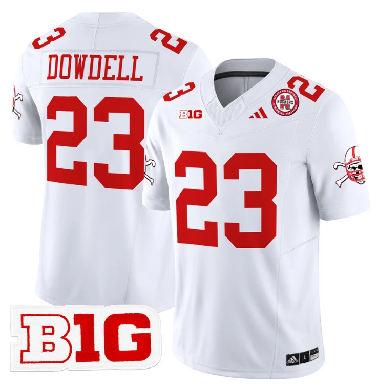Dante Dowdell Jersey #23 Nebraska Cornhuskers 2024 Vapor V2 Football White by My Store