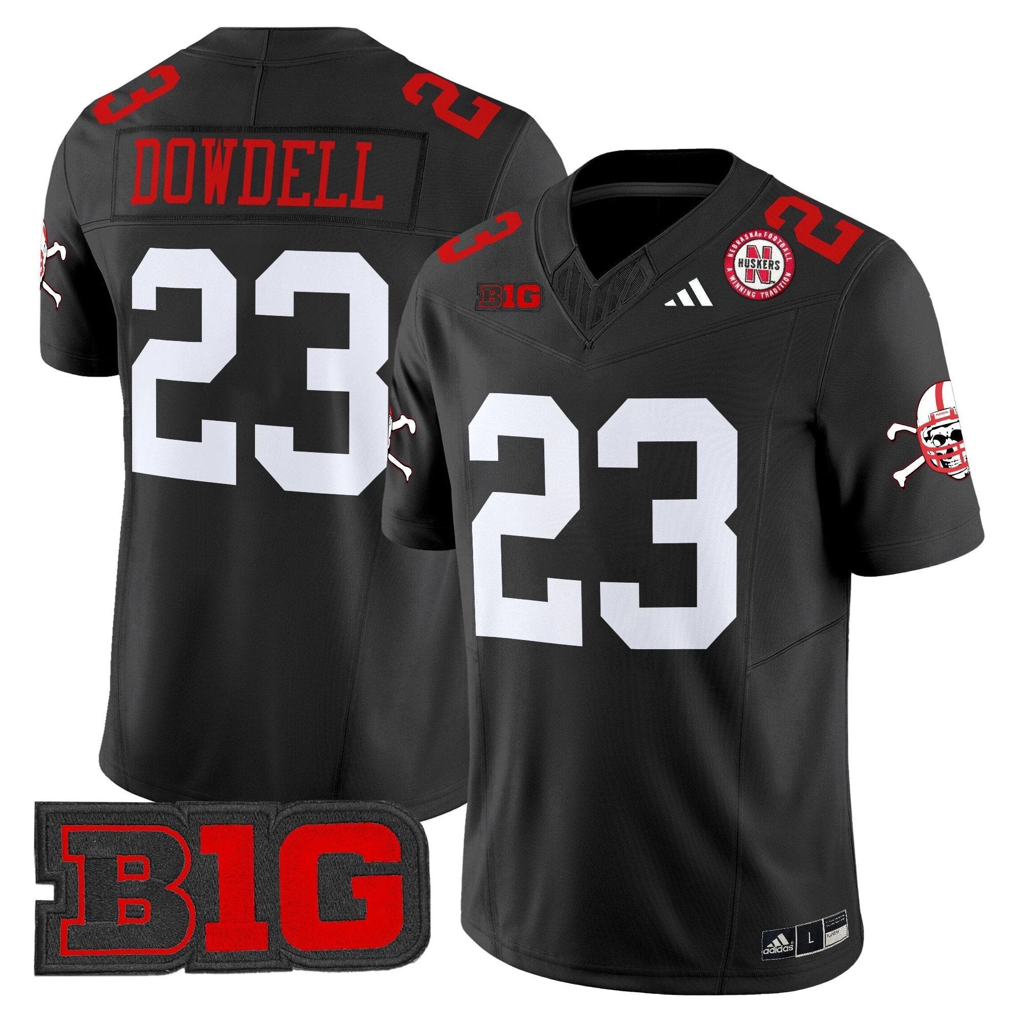 Dante Dowdell Jersey #23 Nebraska Cornhuskers 2025 Stitched Black by NCAA Football Jersey