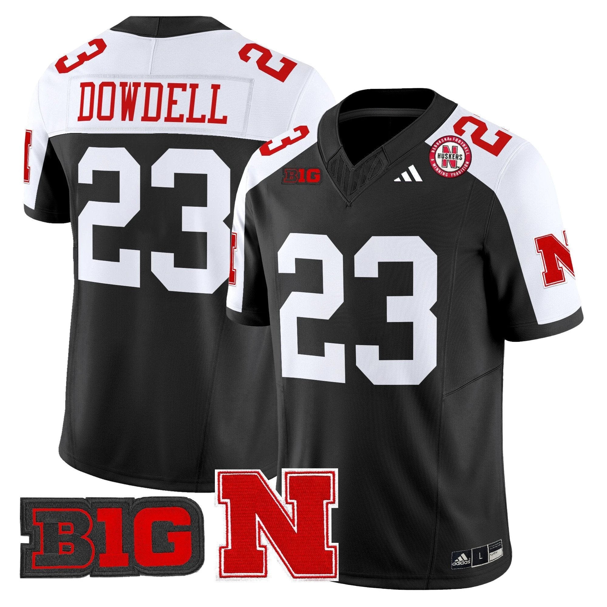 Dante Dowdell Jersey #23 Nebraska Cornhuskers 2025 Stitched Black Alternate by My Store