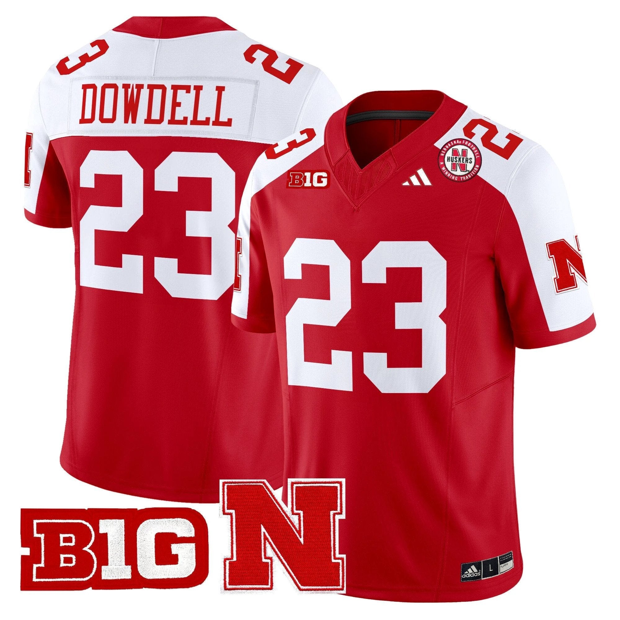 Dante Dowdell Jersey #23 Nebraska Cornhuskers 2025 Stitched Scarlet Alternate by NCAA Football Jersey