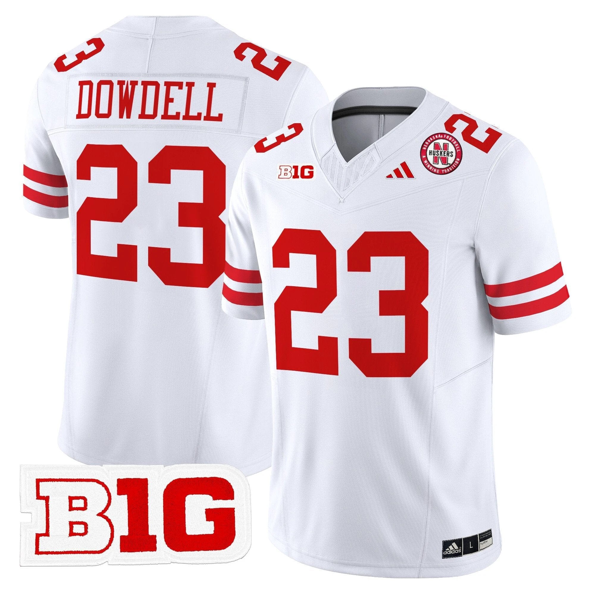 Dante Dowdell Jersey #23 Nebraska Cornhuskers 2025 Stitched White by My Store