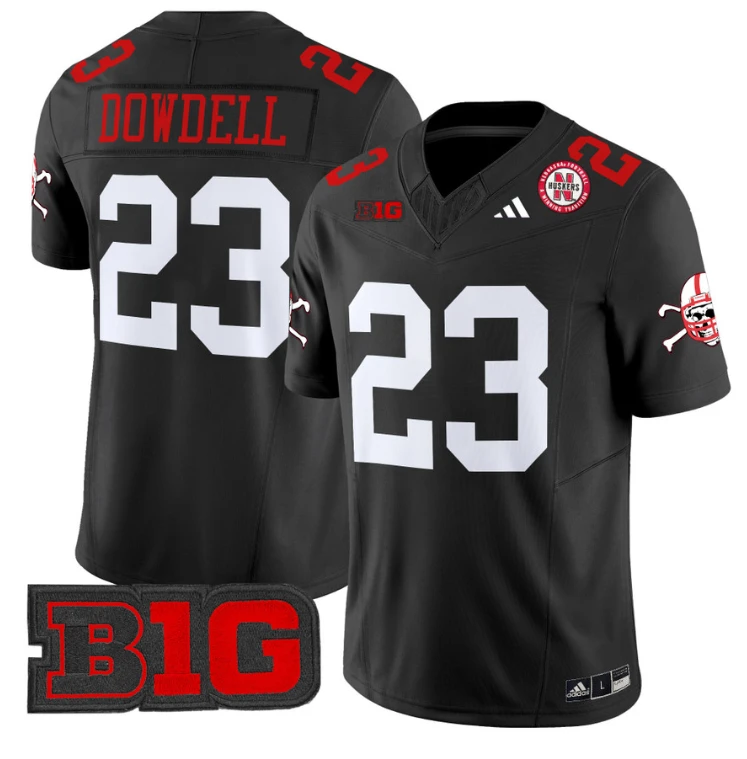 Dante Dowdell Jersey #23 Nebraska Cornhuskers Vapor Limited Football Black by My Store