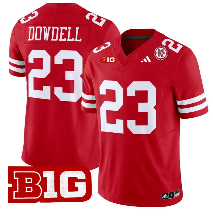 Dante Dowdell Jersey #23 Nebraska Cornhuskers Vapor Limited Football Scarlet by My Store