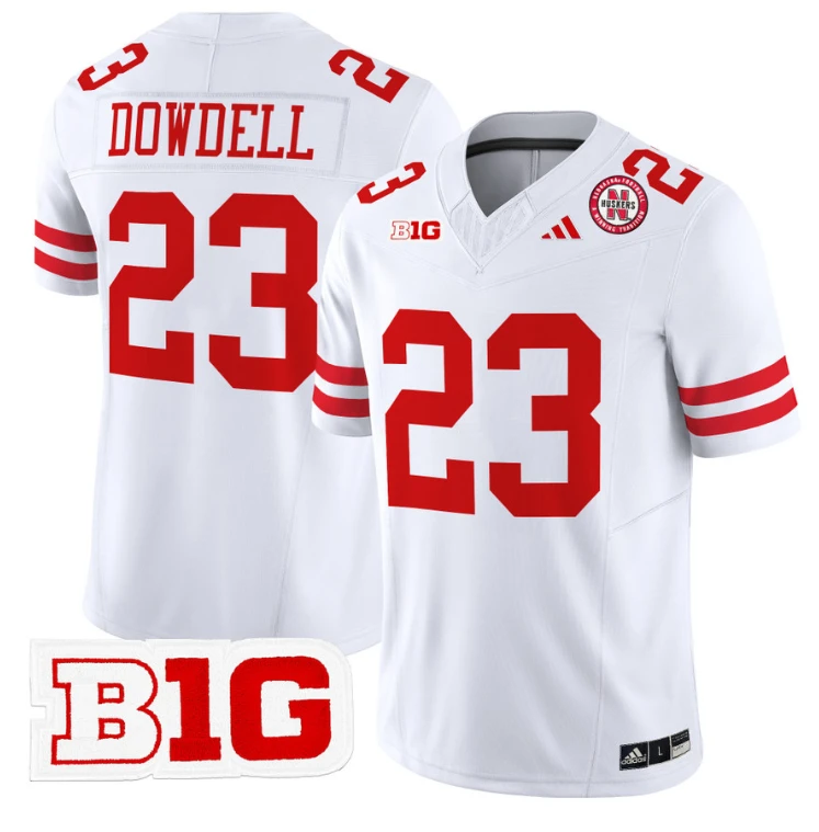 Dante Dowdell Jersey #23 Nebraska Cornhuskers Vapor Limited Football White by My Store