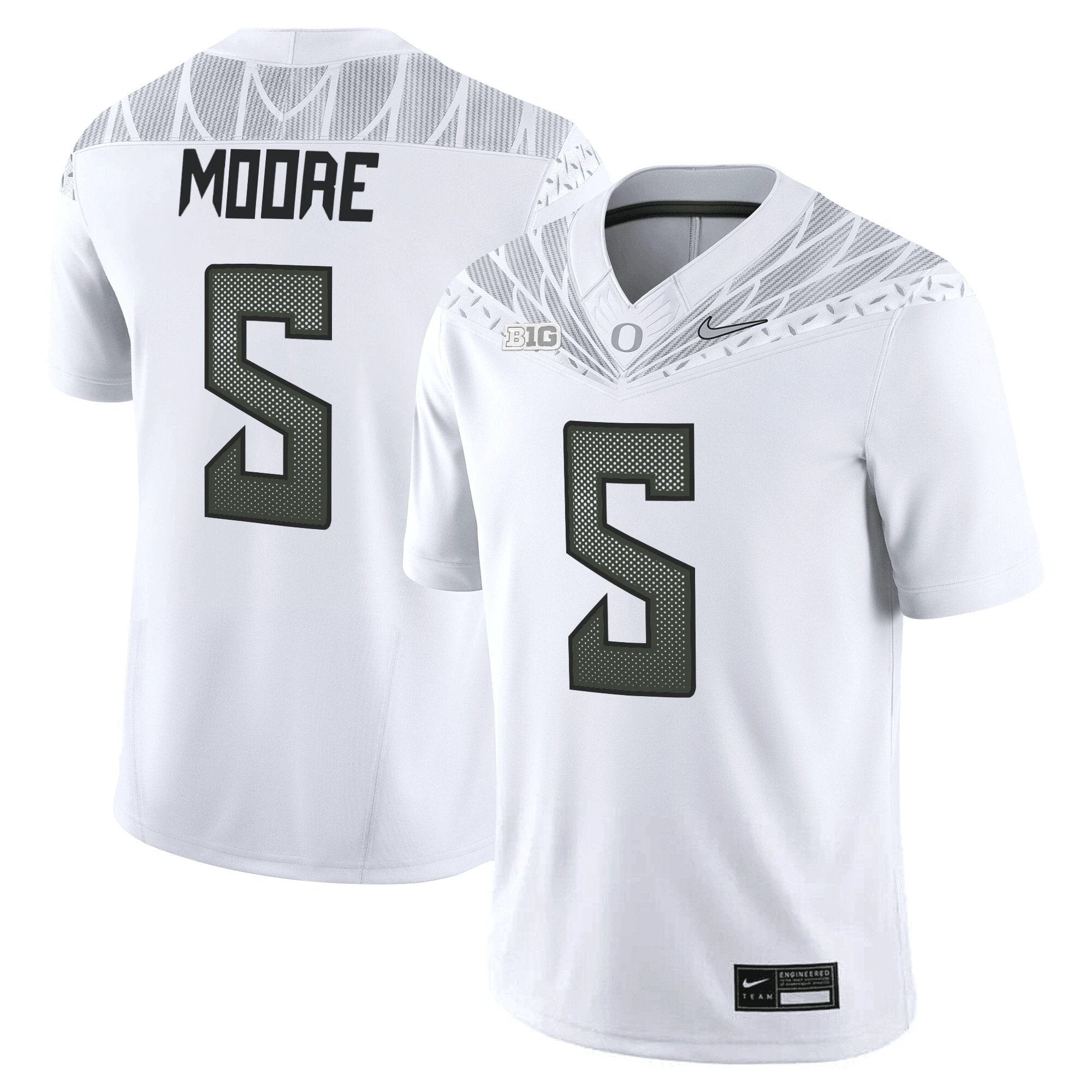 Dante Moore Jersey #5 Oregon Ducks 2025 Vapor Limited V2 Stitched White by My Store
