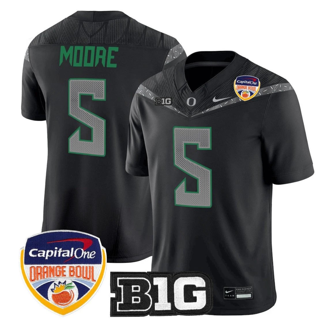 Dante Moore Jersey #5 Oregon Ducks 2026 Orange Bowl Patch Vapor Stitched by My Store NCAA Football Jerseys