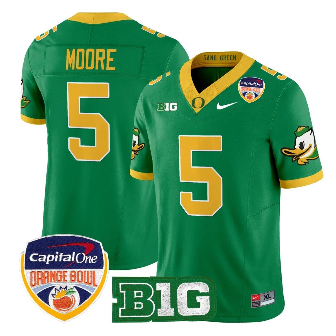 Dante Moore Jersey #5 Oregon Ducks 2026 Orange Bowl Patch Vapor Stitched by My Store NCAA Football Jerseys