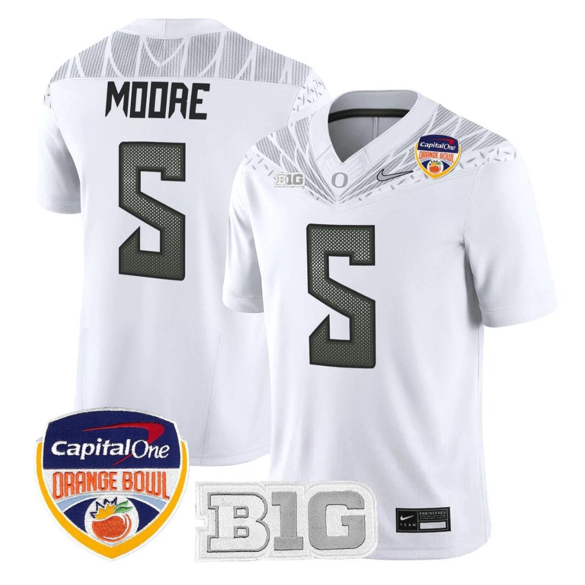 Dante Moore Jersey #5 Oregon Ducks 2026 Orange Bowl Patch Vapor Stitched by My Store NCAA Football Jerseys