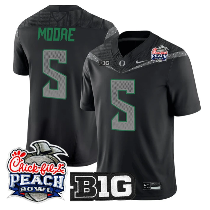 Dante Moore Jersey #5 Oregon Ducks 2026 Peach Bowl Patch Stitched by My Store NCAA Football Jerseys