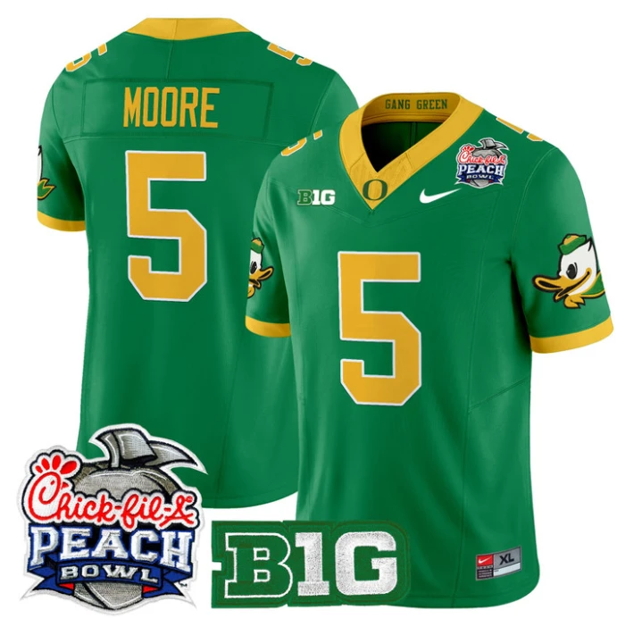 Dante Moore Jersey #5 Oregon Ducks 2026 Peach Bowl Patch Stitched by My Store NCAA Football Jerseys