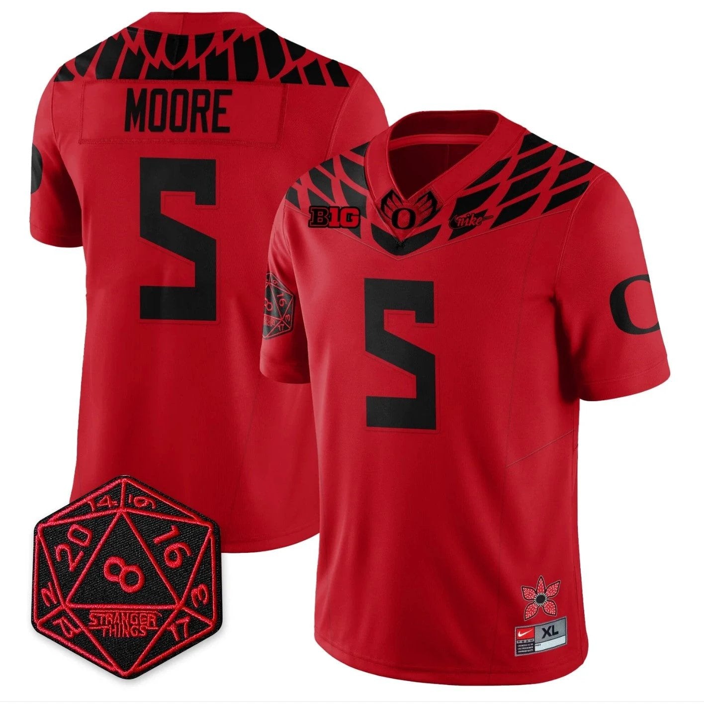 Dante Moore Jersey #5 Oregon Ducks Shoe Duck Stranger Things Vapor Stitched by My Store NCAA Football Jerseys