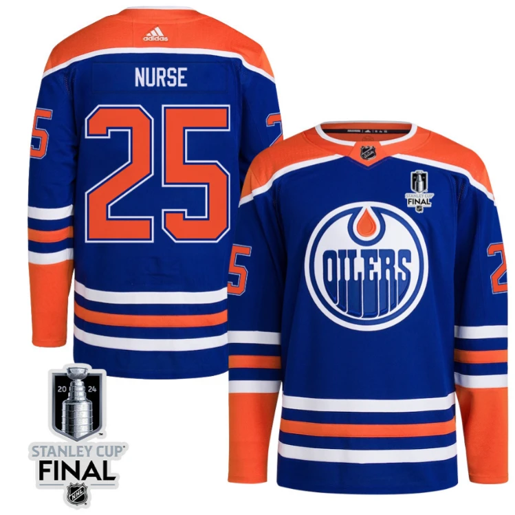 Darnell Nurse 25 Edmonton Oilers 2024 STANLEY CUP Final Home Primegreen Jersey Men, Royal by Hockey David